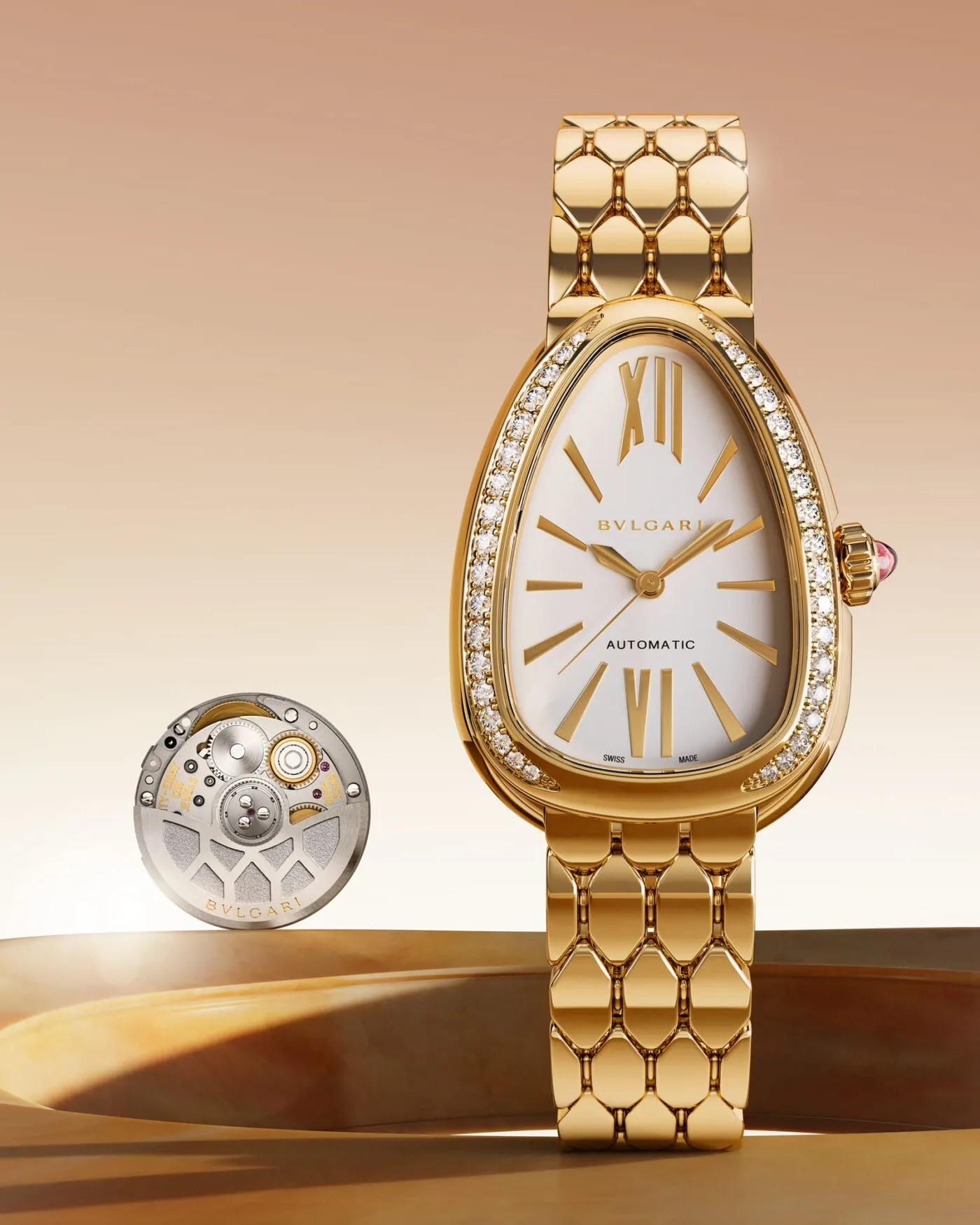 BVLGARI Serpenti Seduttori Automatic in gold with diamonds and movement